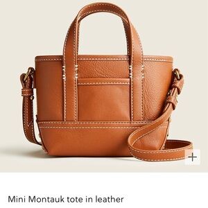 NWT J. Crew Mini Montauk tote in leather